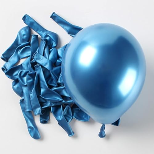 Image of Blue Chrome Balloons, 50 Pcs Metallic Balloons for Birthday, Anniversary, Engagement, Wedding, Baby Shower, Festival Party Decorations
