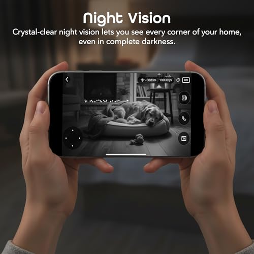 Image of Geeni Sentinel Smart 2K Indoor Security Camera with Auto-Tracking - Dual-Band 2.4GHz & 5GHz WiFi, 2K HD Video, App & Voice Control, Motion Detection, Black