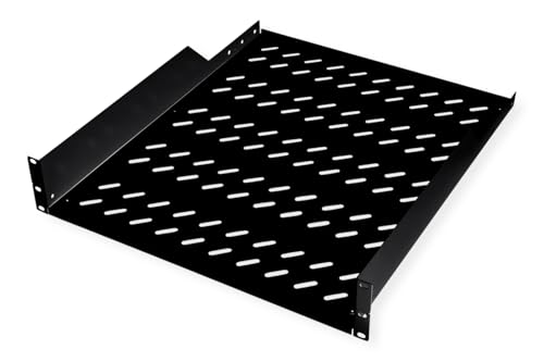 ROLINE Étagère 19 Pouces 2 U 550 T, capacité de Charge 25 kg, Noir