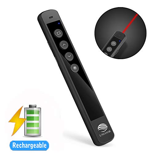 Presentation Clicker, LNGOOR Presentation Remote Rechargeable RF 2.4GHz Wireless Presenter Powerpoint PPT Keynote