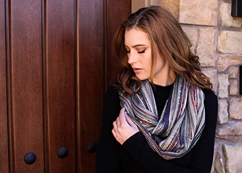 Anika Dali (15 Colors) Shimmer Sparkle Infinity Scarf, Women's Festival Bliss Lightweight Fashion Shawl3