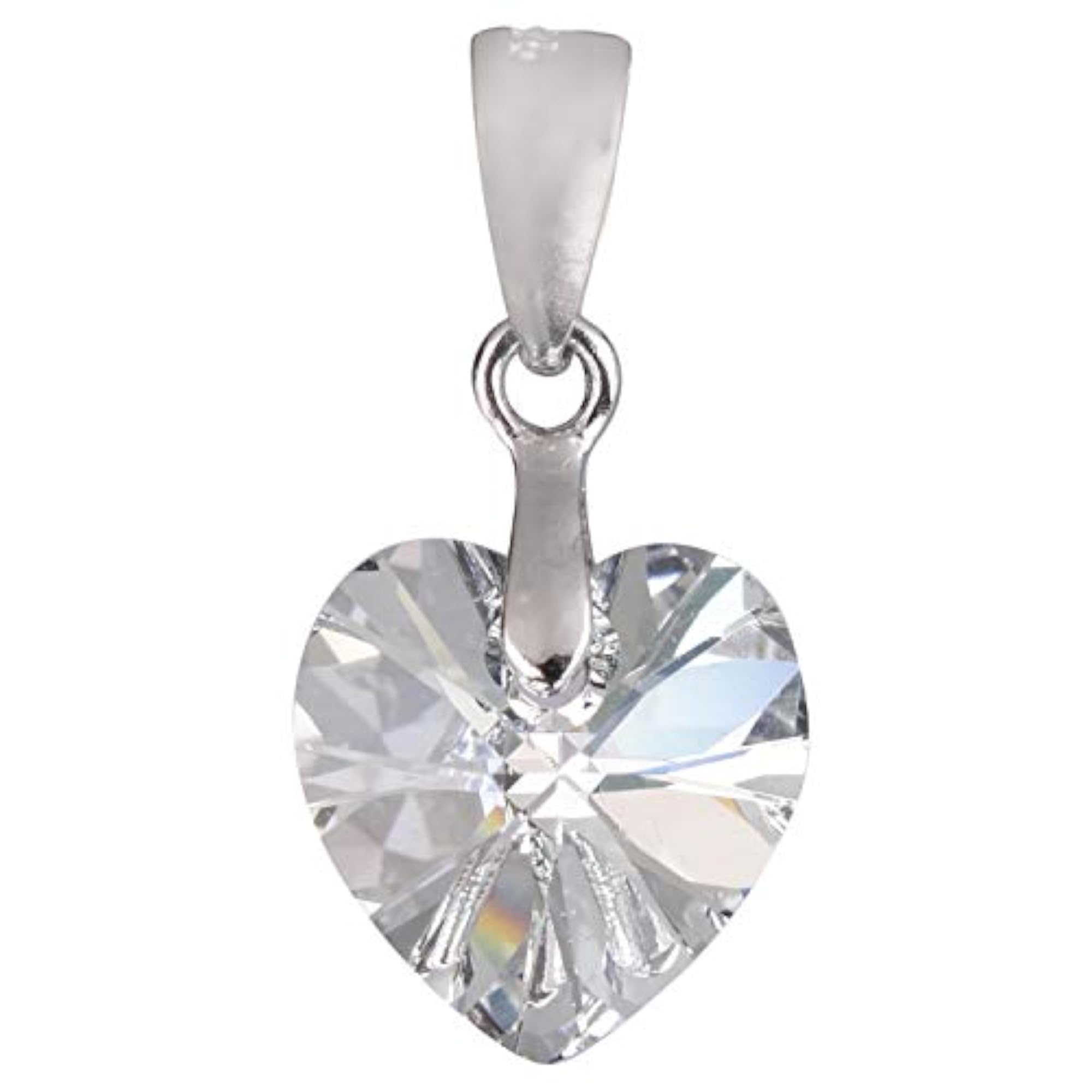 925 Silver BIS Hallmarked Valentine Heart Pendant Chain for Girls WHITE