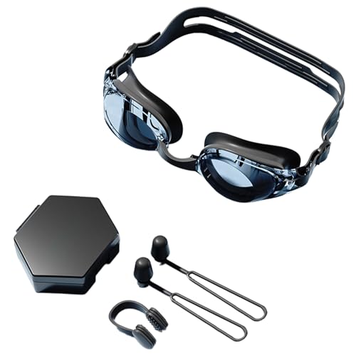 Gafas de natación Anti antiebla, gafas de natación anti antiniebla - Goggles transparentes,Vista ancha de la correa ajustable anti-strappla