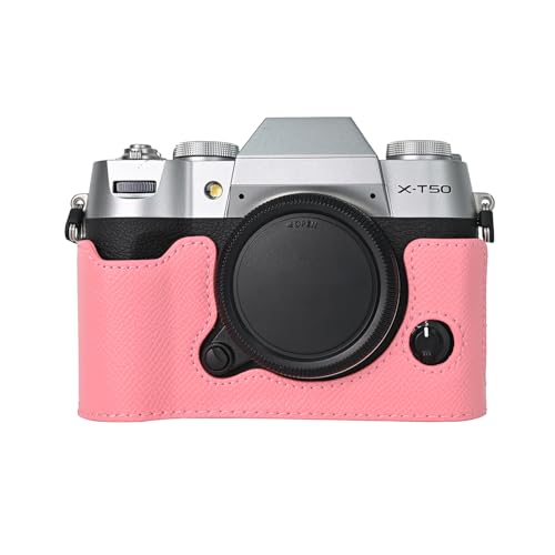 VOVMOEYA ハーフケース for FUJIFILM X-T50 ミラーレス一眼カメラ,for Fujifilm XT50 専用ボディケース X-T50ハーフカバー X-T50 保護カバー カメラハーフケース ベースケース 1/4ネジ穴付き バッテリー