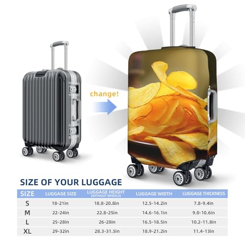 Elastic Travel Luggage Cover for Suitcase Tsa Approved Stretch Scratch-Resistant Suitcase Protector Cover Washable Potato Chips Baggage Covers Fits 18-32 Inch Luggage Case2