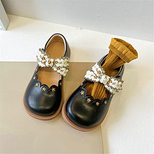 sfdgfhyf Baby Sports Sneakers Little Girl's Adorable Princess Party Girls Dress Bow Princess Shoes Flower (Black, 8 Toddler)2