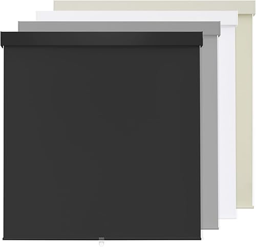 Persianas enrollables 100 % opacas, sin cordón, para ventanas de interiores, parada libre, tela aislante térmica, protección UV, persianas opacas