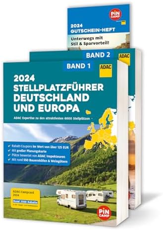 ADAC Stellplatzführer 2024 Deutschland und Europa: Über 6000 Stellplätze - mit rund 550 Bauernhöfen und Weingütern, ADAC Campcard, Planungskarten und Rabatt-Coupons im Wert von über 125 Euro