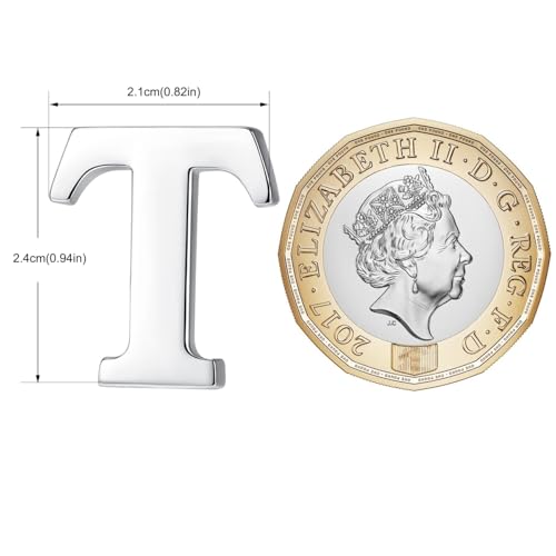 Image of HONEY BEAR Initial Alphabet Letter Lapel Pins Collar Badge Brooches for Mens /Womens Shirt Dress Decoration Silver