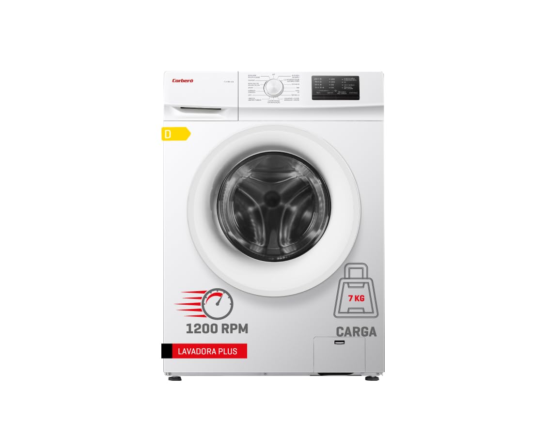 Corbero - Lavadora Carga Frontal | CLT9BL1423 | 9 Kg | 1400 Rpm Inverter | 16 Programas | Vapor | Inicio Diferido | Lavado Rápido | Puerta XXL | Blanco — view 7
