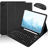 Bxomteng Keyboard Case for Samsung Galaxy Tab A8 10.5inch - 7 Color Backlit with S Pencil Holder Keyboard, Slim Folio Case and Mouse (Brown)