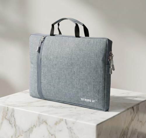 Image of 16 inch Laptop Case with Charger Pouch | 2 Components, Sleeve with Handle | for All Type of Notebooks up to 16 inches Lenovo, HP, Dell, Mac Book Pro, Mi, Asus | Laptop Cover Bag, Grey