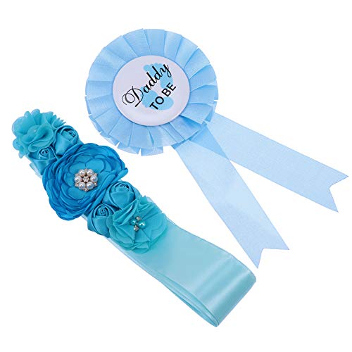 SUPVOX 2piezas Insignias para Cinturón de Mamá y Papá de Material de Diseño de Ramillete para Shower y Celebraciones de Embarazo
