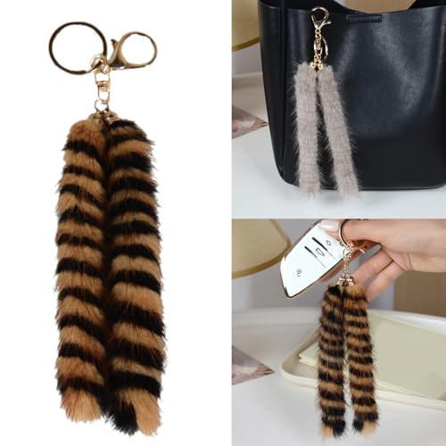 Porte-clés en queue de vison décoration sac et voiture - 2