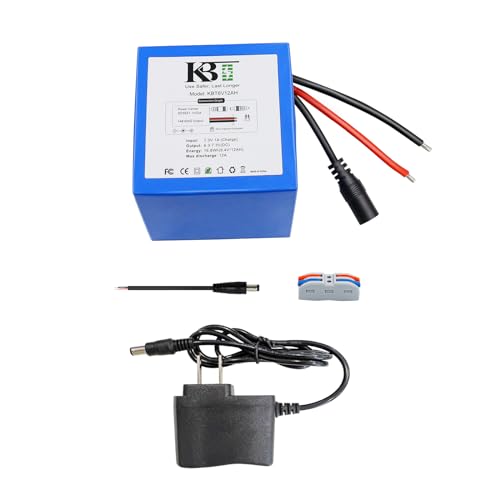 KBT 6V 12Ah LiFePO4 Replacement Battery, Small Size with Charger, Charging Cable, Cable Connector for Kids Ride On Toys, Lantern Lights, Streamlight Litebox, Home Security Alarm System Backup