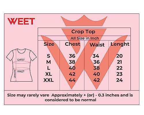 Image of WEET Cotton Crop Top for Women | Round Neck & Half Sleeves Crop Top t Shirts