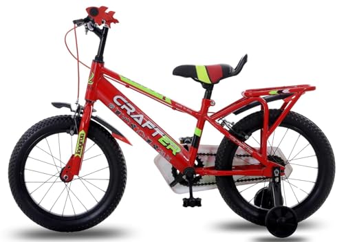 Image of longrun 16 Inch Cycle for Kid | Bicycle for Kids with Training Wheels | Just Plug and Play | Easy 4 Steps Installation, 95% Fitted | Kids Cycle for 4 to 7 Years Boys and Girls (Red)