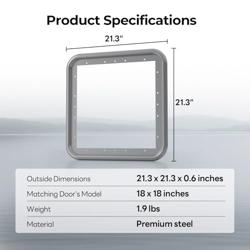 Image of FOGATTI RV Water Heater Door Trim Ring. Only for FOGATTI 18 inch x 18 inch Water Heater Door, Gray
