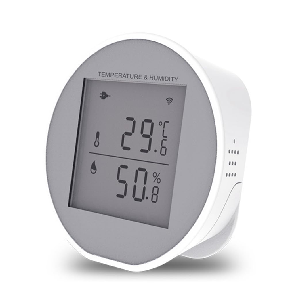 qimoi Tuya WiFi Temperature Humidity Sensor Indoor Hygrometer Thermometer Detector Smart Life App Battery or USB Powered
