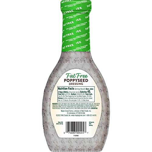 Image of Maple Grove Farms Fat Free Salad Dressing, Poppyseed, 8 Ounce (Pack of 12)