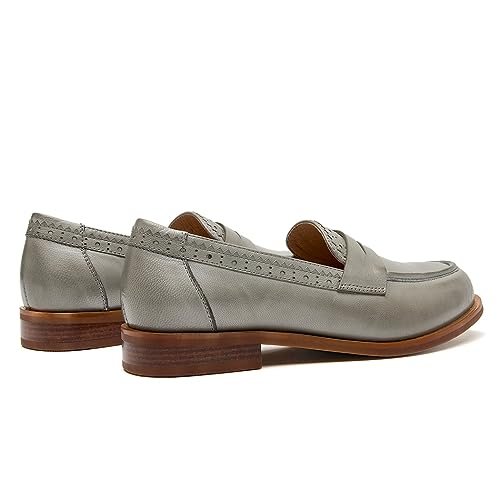 Image of BEAU TODAY Womens Leather Penny Loafers, Slip On Loafer Flats