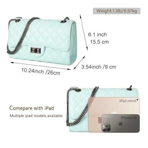 Image of Gladdon Quilted Crossbody Purse for Women Trendy Shoulder Bags | Stylish Shoulder Purse,Quilted Pattern,Structured bag,Chain Strap,Spacious Enough,Casual and Dressy Outfits,Any Occasion