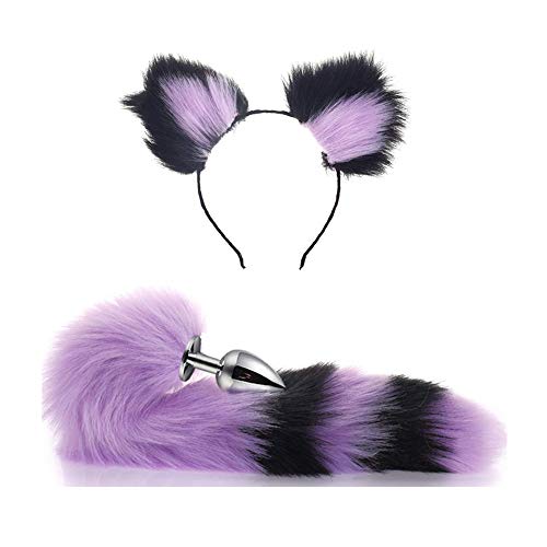 Plush Cosplay Costume Party Fox Cat Ears Headband Fox Tail