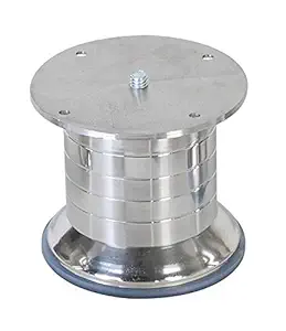 Nixnine Strong Stainless Steel Round Lining Sofa Leg, 65 mm Tickness Finish Glossy (3 inch) Pack of 6,