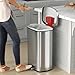 iTouchless 13.2 Gallon Step Trash Can with Lid and Odor Control Filter, Stainless Steel Kitchen Garbage Bin with AirNova Silent Lid, 50 Liter, Fingerprint-Proof, Silver