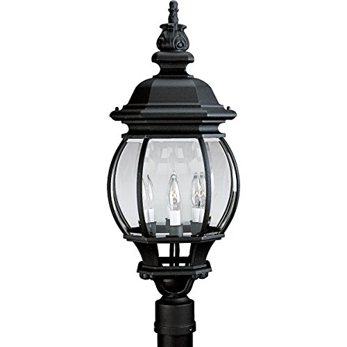 Progress Lighting P5401-31 Contemporary Modern One Post Globe Lanterns Collection in Black Finish Lighting Accessory, 11-1/8-Inch Diameter x 27-3/4-Inch Height