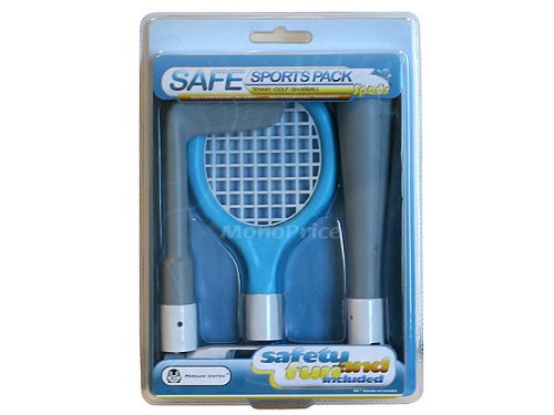 Monoprice 3 in 1 SAFE Spongy Sports Kit Pack for Wii (Tennis, Baseball Bat and Golf Pack)