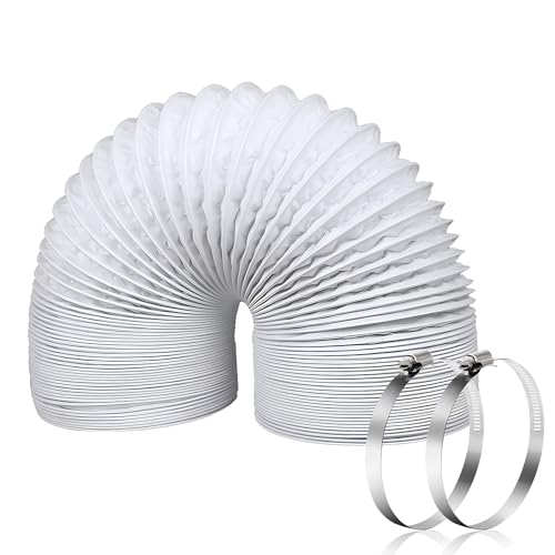 Manguera de ventilación, 150 mm, 3 m, PVC, blanco, PVC, tubo de escape, manguera de escape, manguera flexible de aluminio para tienda de crecimiento, secadora, registro de ventilación doméstica