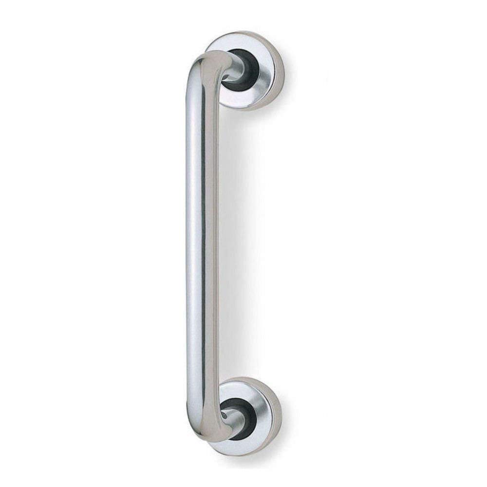 Deals In Diy Silver Deals In Diy™ 12" X 19Mm Saa Round Pull Handle With Roses Concealed Fix Satin Aluminium