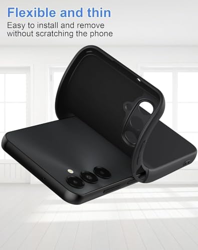 Image of DIZORO Microfiber Candy Case Compatible for Samsung M15 / F15 5G Smooth Touch Cushion Liquid Soft Silicone Gel Rubber Phone Cases Non-Slip Full Body Protective Shockproof Back Cover (Black.)