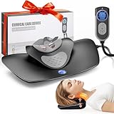 HygiVital Multi-Functional Cervical Traction Device, Dynamic Neck Massager with Pulsed Electrotherapy & Heat Therapy, 3 Modes&12 Intensities, Neck Stretcher to Relieve Neck Stiffness, Home &Office Use