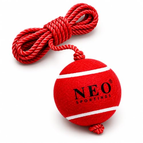 Image of Cricket Tennis Ball | Heavy Duty Rubber Ball for Practice & Matches | High Bounce, Durable & Long Lasting | Ideal for Street, Turf & Outdoor Cricket (Red Rope, Pack of 1)