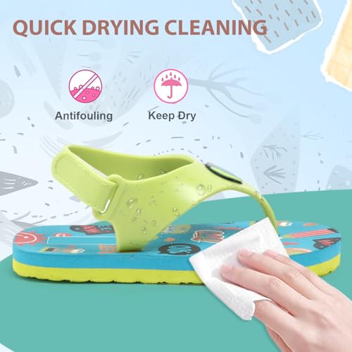 Image of Durable Kids' Flip-Flops with Anti-Slip Sole with joyful print| Comfortable Summer Sandals- perfect outing or daily use & beach days | easy to clean with damp clothes| open toe support