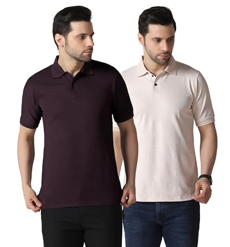 Image of TAGDOMen's Polo T Shirt | Half Sleeve | Textured & Collar Polo T-Shirt for Men (2053)