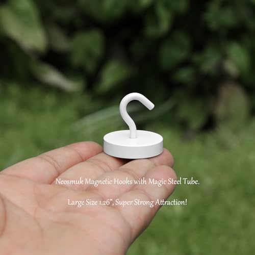 Image of Neosmuk Magnetic Hooks Steel Tube Design for Cruise,130lb+ White,10 Pack