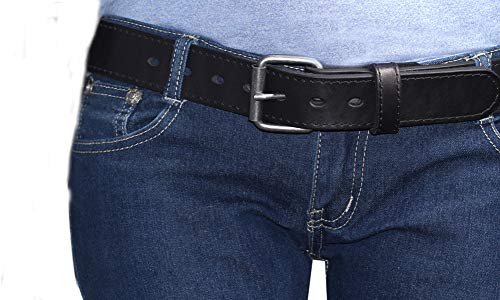 Kmioc Concealed Carry CCW Leather Gun Belt 1 1/2 inch 100% Full Grain Thick Leather Belt for Gun Carry