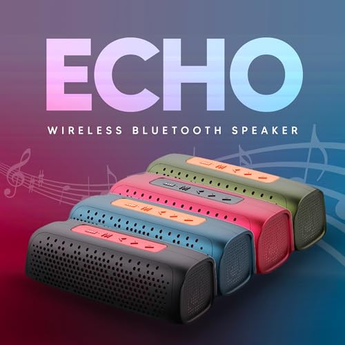 Image of coconut Echo 8W Portable Bluetooth Speaker, Bluetooth 5.1 /FM Radio /Aux /TF Card /USB Playback and Micro USB Charging-Blue