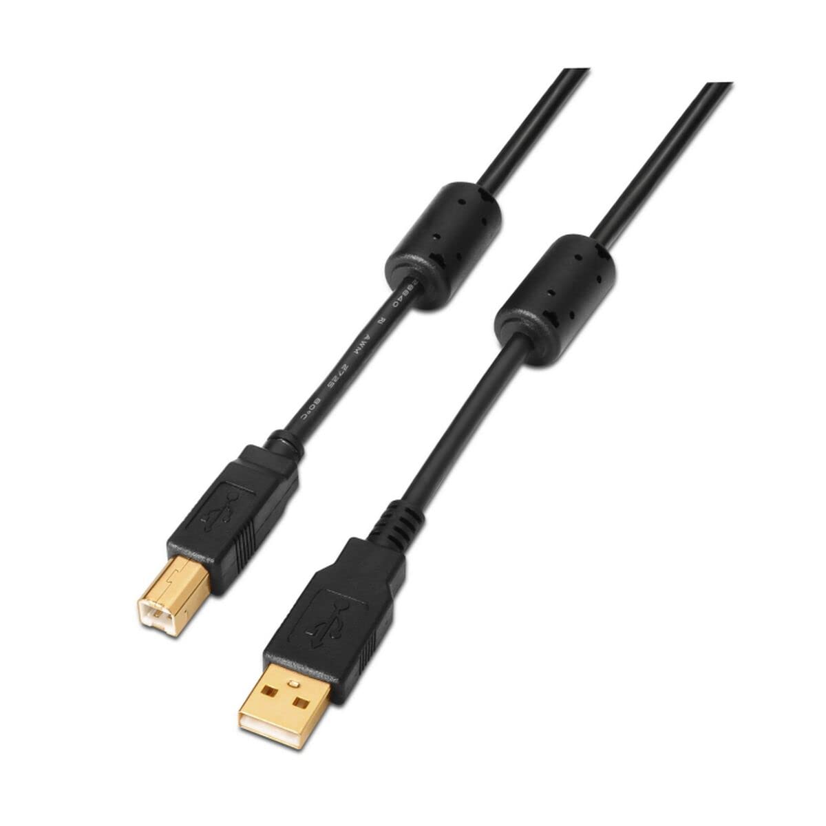 AISENS A101-​0011 - Cable USB 2.0 Impresora de 5 m, Color Negro