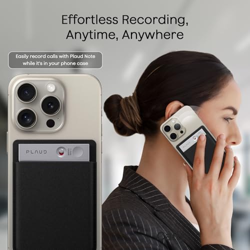 Plaud Note AI Voice Recorder with 2 Cases, with App Control, Transcribe & Summarize with AI Technology, 64GB Memory, Voice Recorder Carrying Case