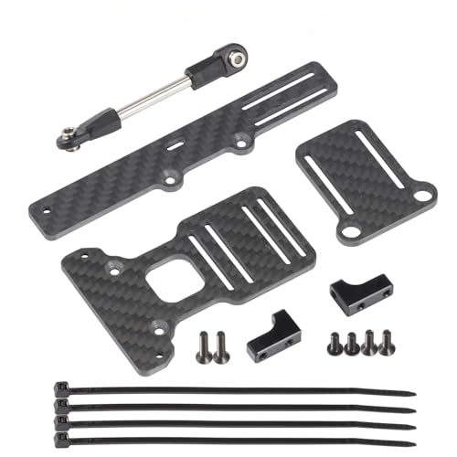 HooCrawler 1/10 RC LCG Chassis Kit Ultra Light 92g/3.3oz Performance Carbon Chassis for 1/10 RC Crawler Capra SCX10 (BOA Servo Mount for Capra)
