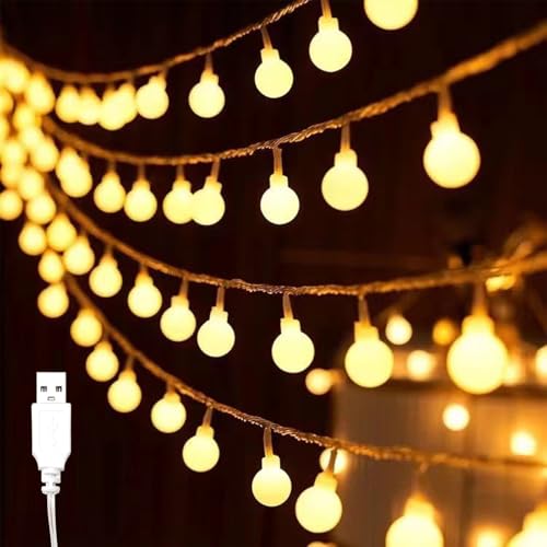 Koboko USB Lichterkette Kugel, 3M 20 LED Lichterkette Innen Außen,...
