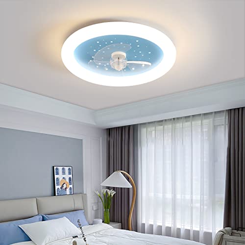 Ventilatore a basso profilo con montaggio a incasso con LED dimmerabile, Ventilatore da soffitto 48cm con luce Bianco