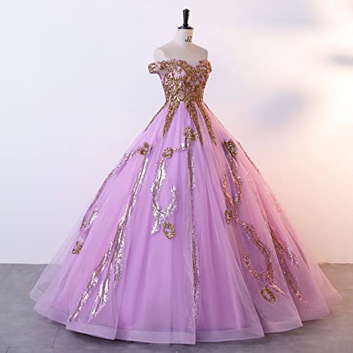 Image of Women's Beading Sweetheart Ball Gown Tulle Layed Long Quinceanera Dress