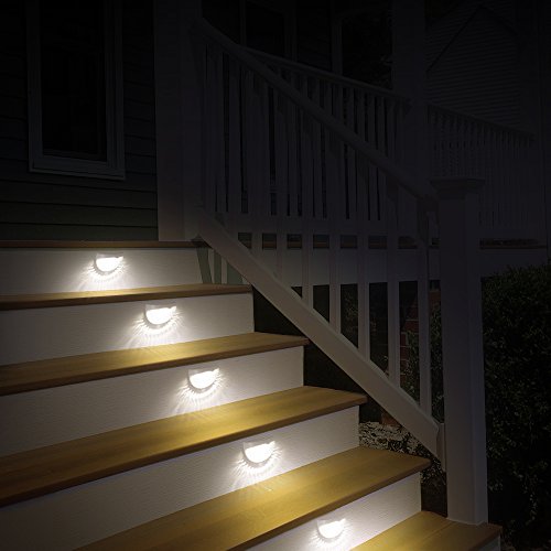 Luz Solar LED para Exterior, TopElek Lámpara 6 LEDs con Auto Sensor para Jartín Exterior Pared Escalera