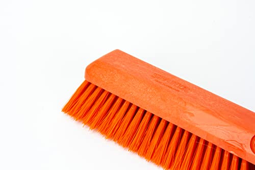 SPARTA 41890EC24 Omni Sweep Plastic Push Broom Head, Heavy Duty, Industrial Broom With Color Code System For Outdoor, Indoor, Garage, Concrete, Patio, Kitchen, Bathroom, 18 Inches, Orange