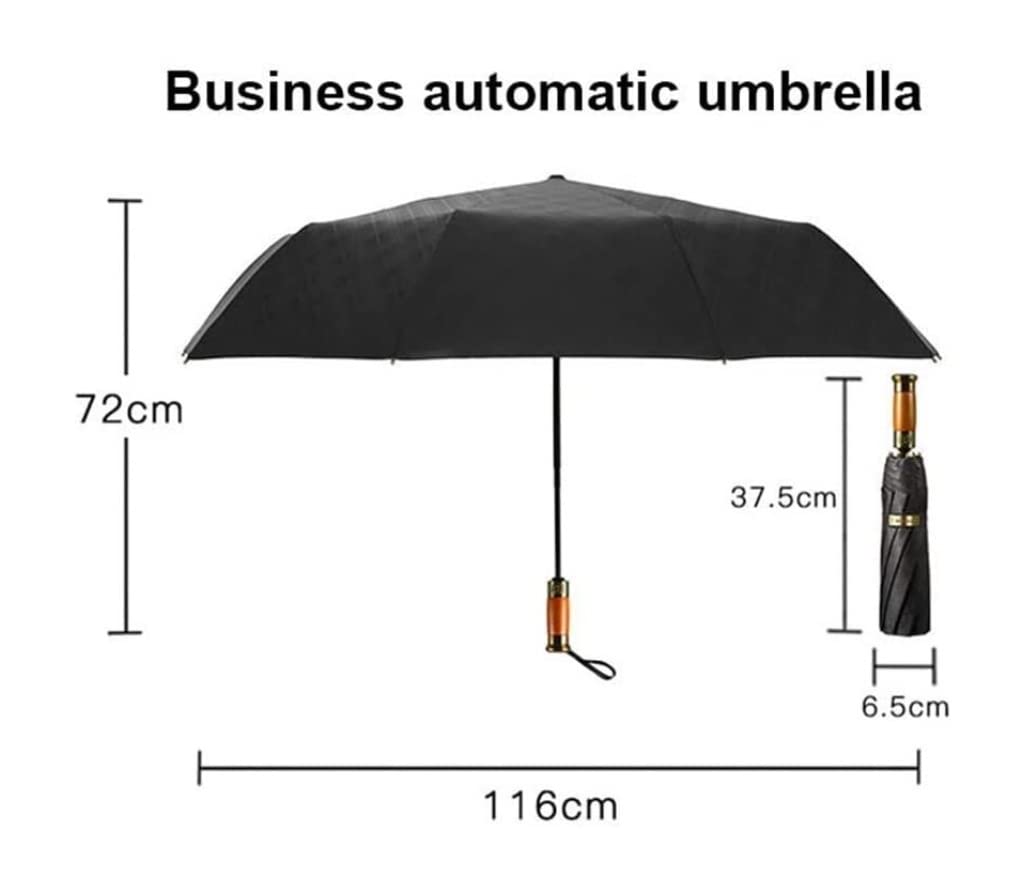 Beschichtung Gegen Automatikschirm 3-Fach Klappbarer Business Regenschirm Herren Damen Regenschirm Sonnenschirm Regenschirm Windsicher Leicht Klassisch